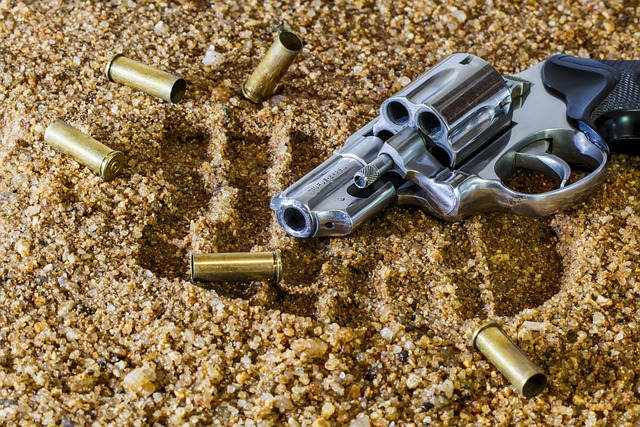 The gun in the sand. 